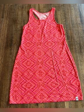 Smartwool Racerback Tank Dress Red Pink Geometric Summer Size SMall